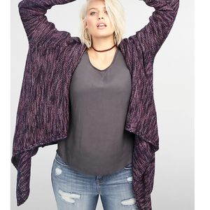 EUC Torrid marled knit drape front cardigan